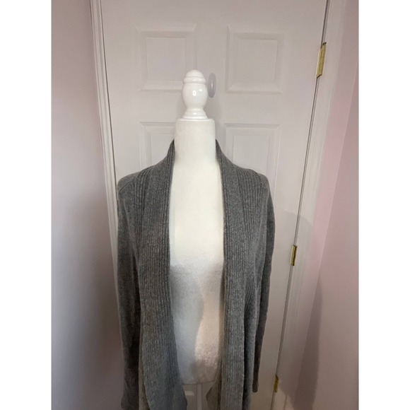 Pure Jill Open Front Cardigan Sweater Women Medium Gray Knit Long Sleeve Outdoor - Picture 2 of 8
